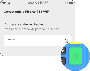 Point Pro 2 com senha do wifi sendo digitada